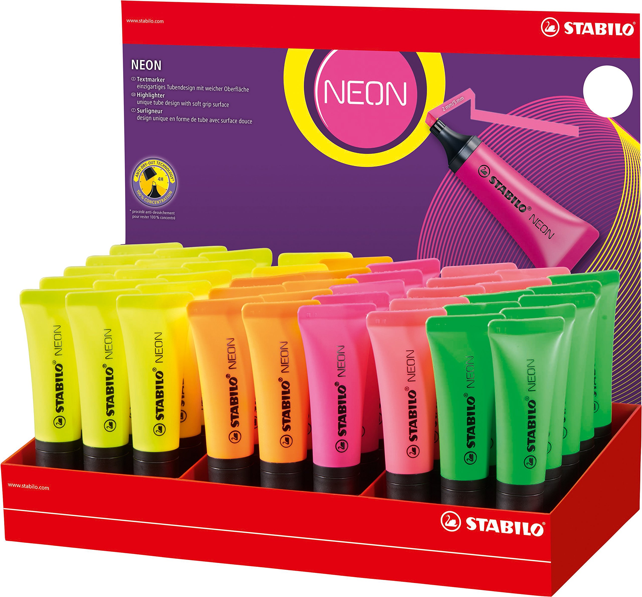 STABILO 72/45-1 Highlighter - Neon (Pack of 5)