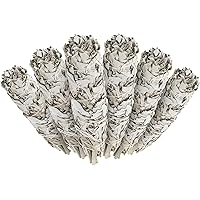 Incense Garden 6 Pack-Premium California White Sage Smudge Sticks, Each Stick Approximately 4 Inches Long-Made in USA.
