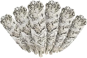 Incense Garden 6 Pack-Premium California White Sage Smudge Sticks, Each Stick Approximately 4 Inches Long-Made in USA.