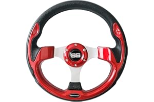 GREENCHOOSY Golf Cart Steering Wheel Universal 12.5" for Club Car DS Precedent EZGO and Yamaha red2