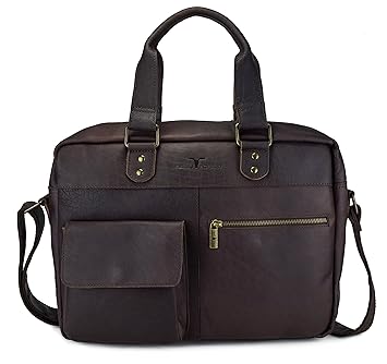 Urban Forest Root Leather 12.5 Ltrs Dark Brown Laptop Messenger Bag