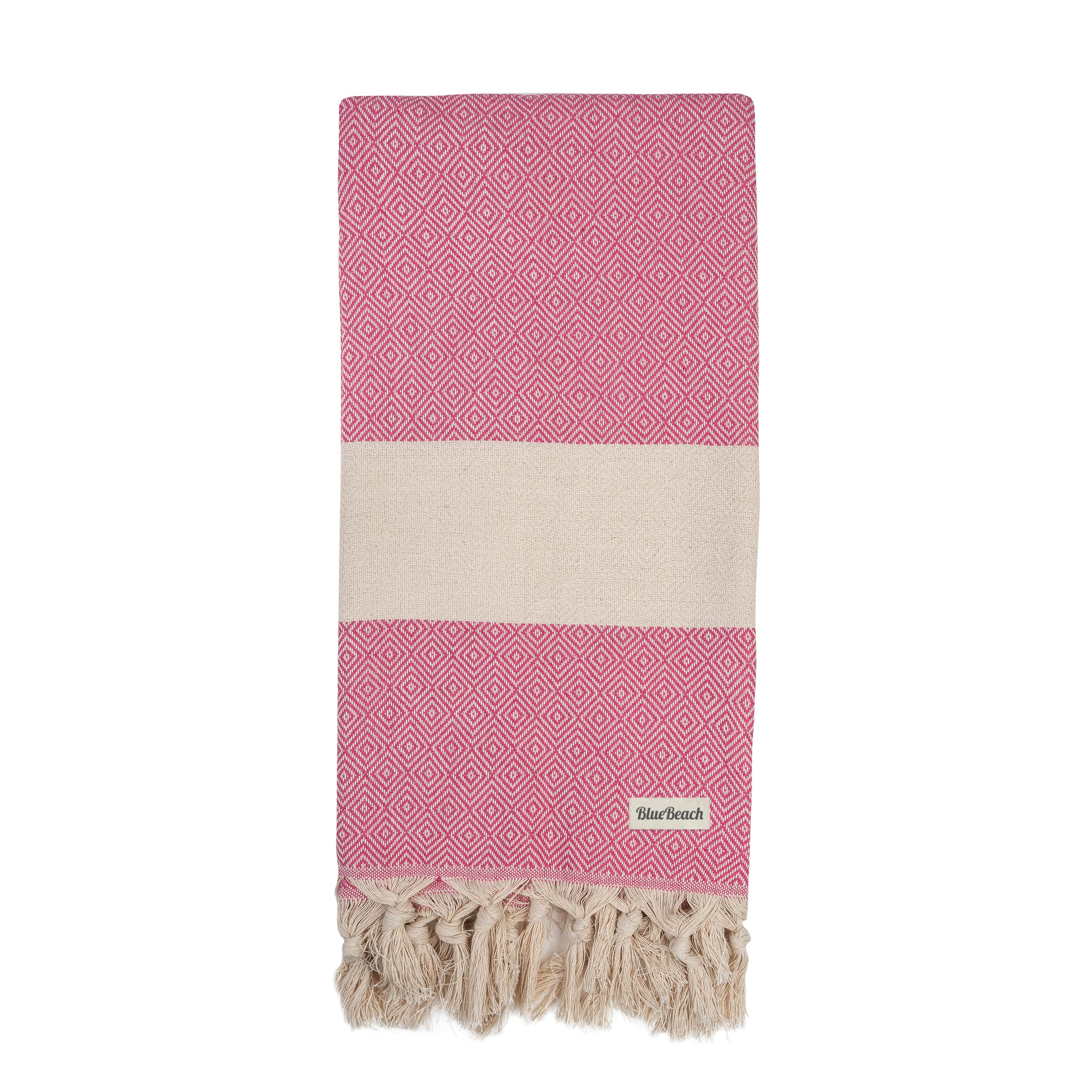 Turkish Beach Towels - Beach Towels for Adults Extra Large 100x180cm - Turkish Hammam Peshtemal Towel - Super Absorbent Quick Dry Lightweight, Compact Towels for Travel Swimming Bath Gym (Fuchsia, 1) — image 1