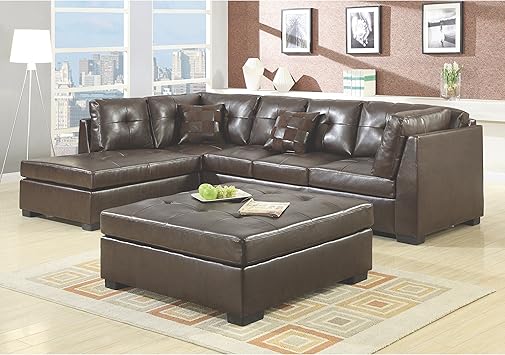 Amazon Com Darie Sectional Sofa With Left Side Chaise Golden