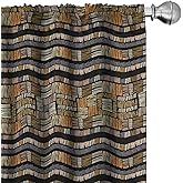 Lunarable African Curtains, Traditional Hand Drawn Pattern in Grunge Style Striped Design Print, Window Treatments 2 Panel Set for Living Room Bedroom, Pair of - 28" x 63", Pale Orange