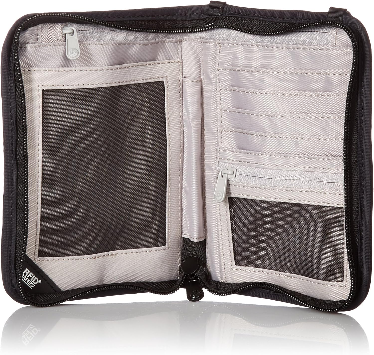 Pacsafe Rfidsafe V150 Anti-Theft RFID Blocking Compact Passport Wallet, Black, One Size