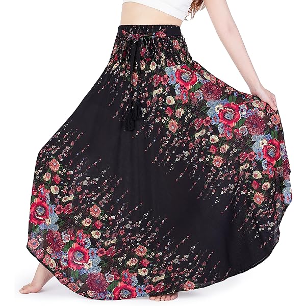 Jupe Volant Gipsy Pour Danse – Turquoise/Satin Noir – Taille élastique, 91 Cm (36")