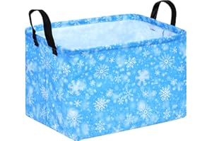 MAIZMZ Christmas Gifts Basket,Kids Storage Bins Closet Organizer Cube Collapsible Nursery Hamper Waterproof Clothes Toy Bin Book Shelf Xmas Party Decor