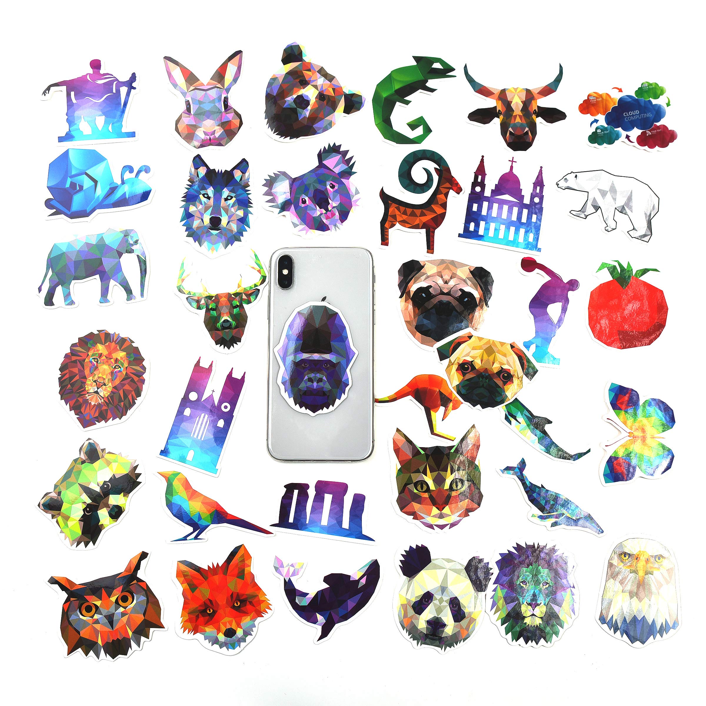 Mizzuco Vinyl Stickers Waterproof Animals Stickers 35 Pieces for Teens Girls Laptop Bumper Helmet Ipad Car Luggage Water Bottle (JH13)