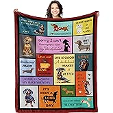 Bariceneth Christmas Dachshund Gifts, Dachshund Gifts for Women, Dachshund Blanket 50" X 60", Weiner Dog Gift for Women, Christmas Birthday Dachshund Lovers Gifts, Weiner Decor Throw