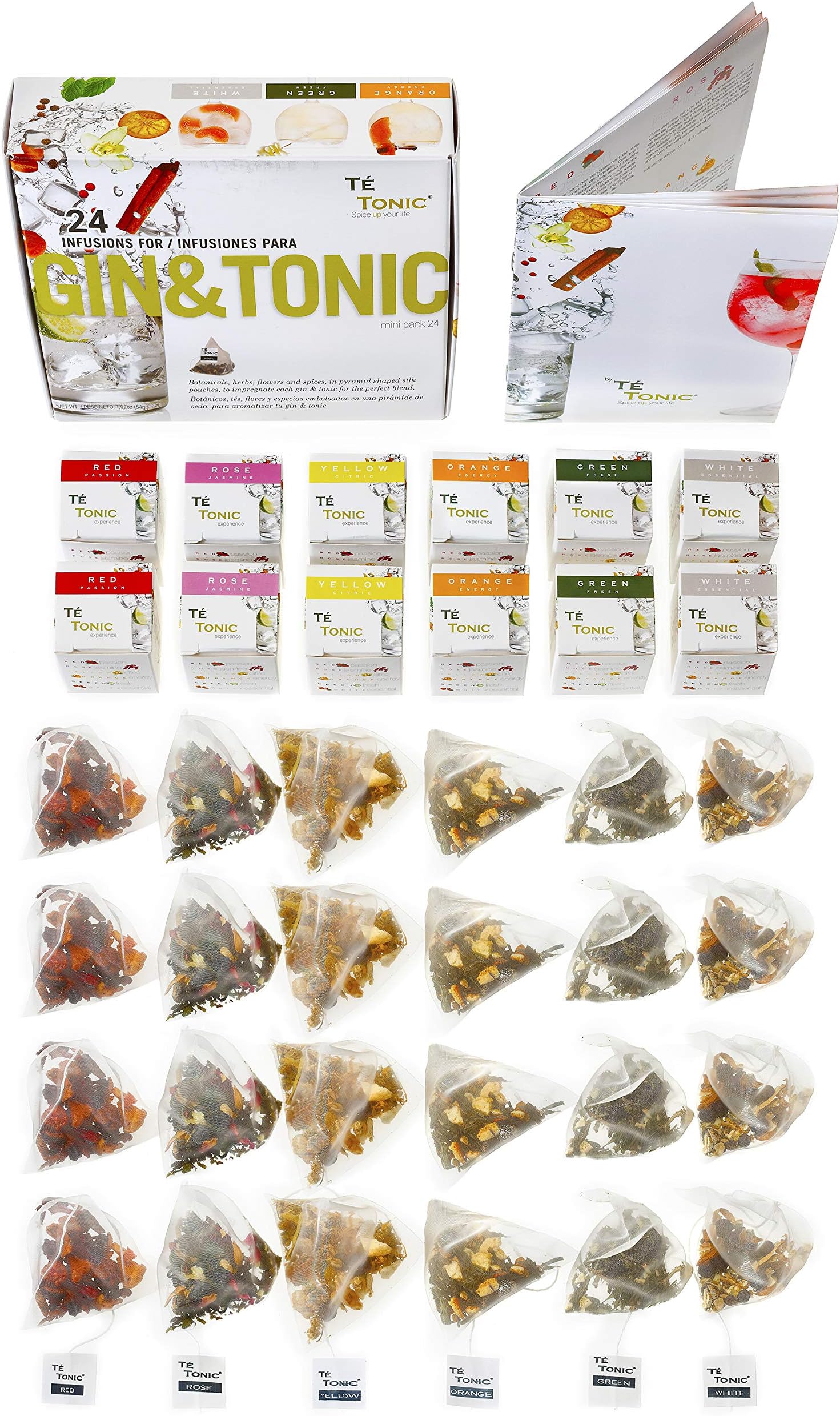 Gin Tonic 24 infusions Gift minipack - for flavouring Your Cocktail. 6 Diffferent Flavoring infusions - Té Tonic Experience