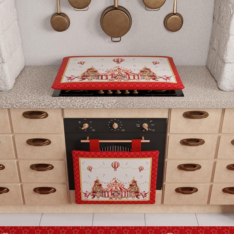 - Capa de Forno de Natal 40x50 cm, Tampa de Forno de Cozinha de Natal, Decoração de Natal para Fornos, Capa de Forno de Circo, 100%