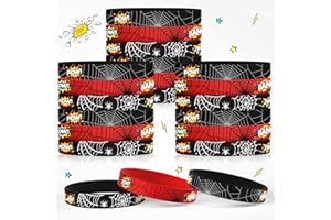 Haxpacal Spider Bracelets Silicone Wristband 30Pcs Superhero Party Decorations Supplies for Spider Theme Kids Birthday Party Favors