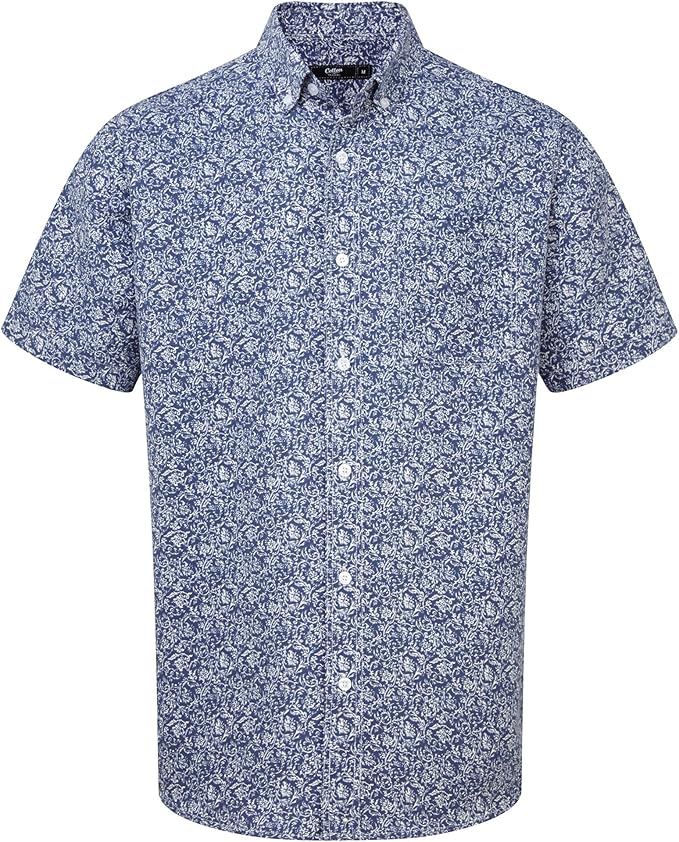 Cotton Traders Mens Soft Touch Chest Pocket Short Sleeve Button Down