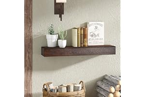 JOLLYMER Floating Wood Mantel Shelf,Rustic Fireplace Mantel Decor,Farmhouse Shelf (48" W x 6" D x 6" H)