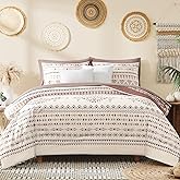 Geniospin King Size Comforter Set- 7 Pieces Boho Bed in a Bag, Western Bedding Set for All Seasons, Reversible Aztec Bedding, Lightweight Comforter Bed Set with Sheets, Pillowcases & Shams