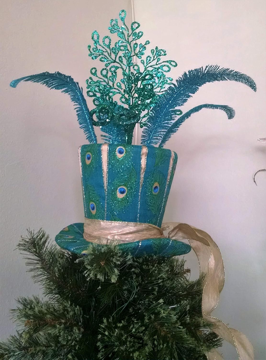 Peacock Tree Topper, Tree Topper, Top Hat Tree Topper, Top