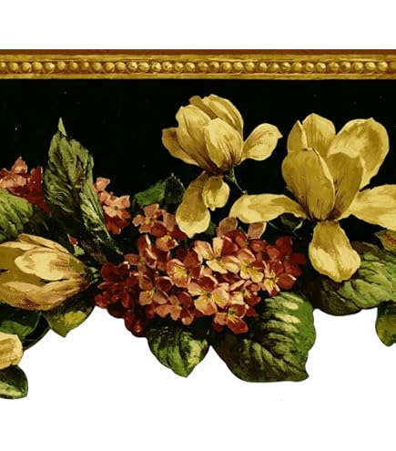 Amazon.com: CONCORD WALLCOVERINGS ™ 壁紙邊框花卉圖案花園蘭花