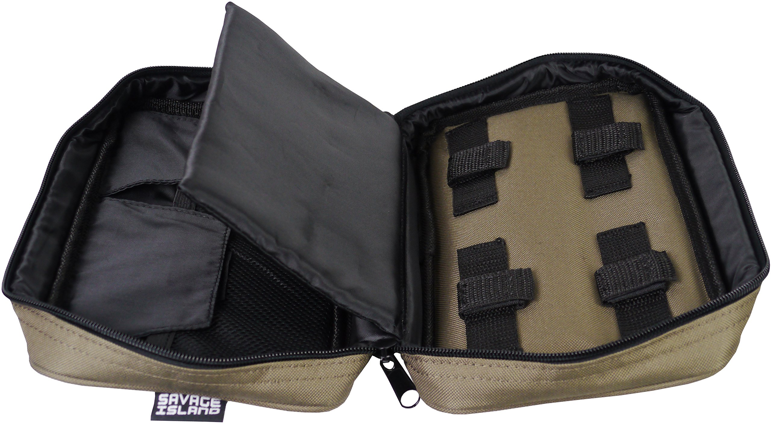 Savage Island Carp Fishing 2 Rod Buzzer/Buzz Bar Bag Pouch Bite Alarm Bank Stick Rest (Green)