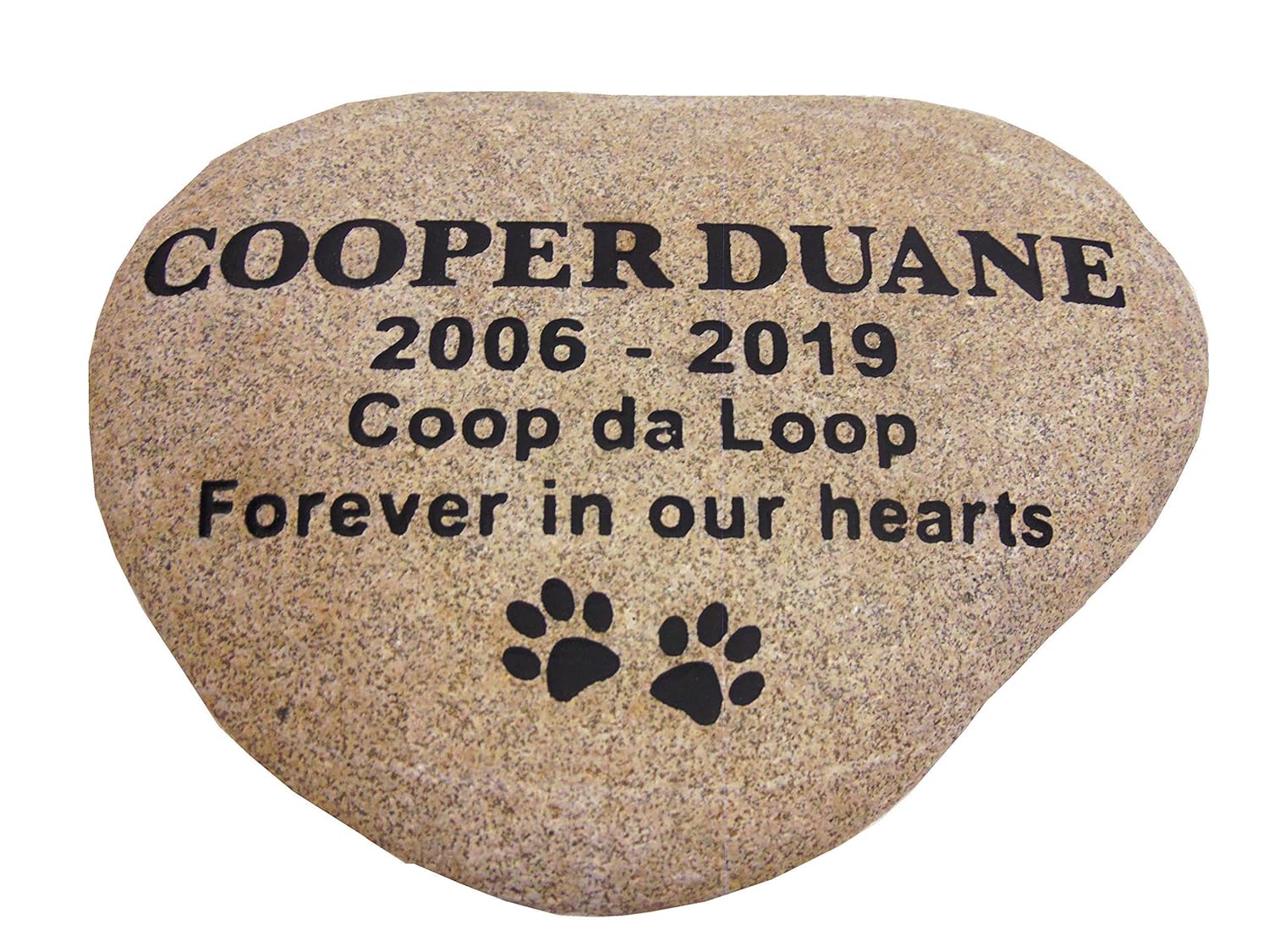 Pet memorial river rock 13" custom engraved for your fur baby. Handmade