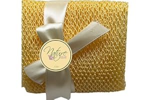 Nature by EJN - Net Bath Sponge, Long, Skin Exfoliation, African, Porous (Golden Apricot)