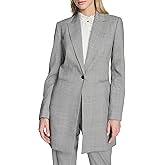 Calvin Klein Womens One Button Long Notch Collar Jacket