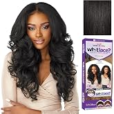 Sensationnel What Lace 13x6 Wig-Latisha, 1B OFFBLACK | Lace Front, Hand-Tied, Synthetic, Natural Density Pre-Plucked Hairline