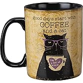 Cat Lover Good Days Start With Coffee And A Cat Double Sided Stoneware Coffee Mug 20 Oz
