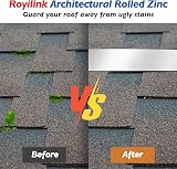 Royilink Zinc Strips 0.2mm Roofing Roll 2.5"x55ft Moss Mildew Prevention Nails view 4