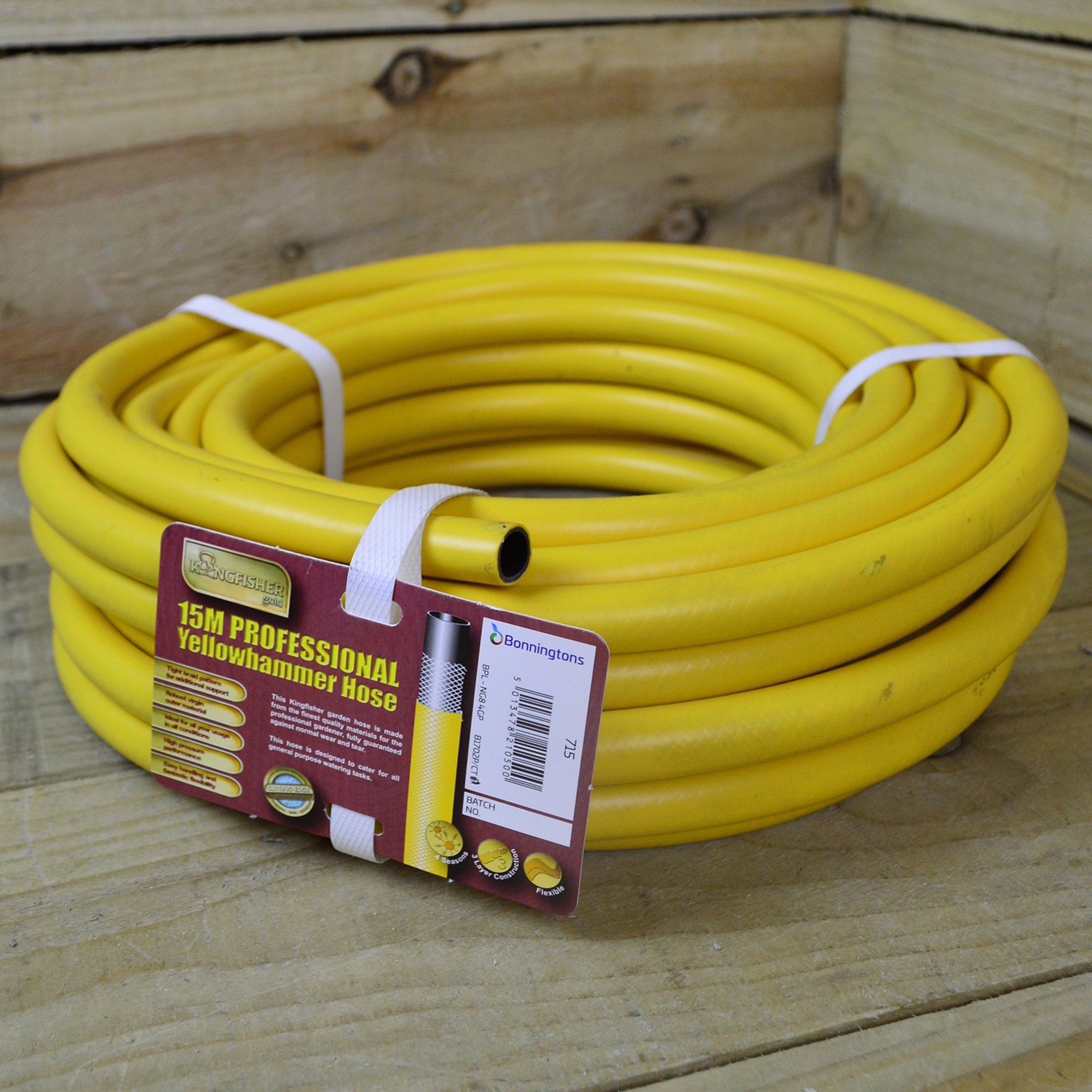 Kingfisher 715 15 m Pro Gold Reinforced Garden Hose - Yellow