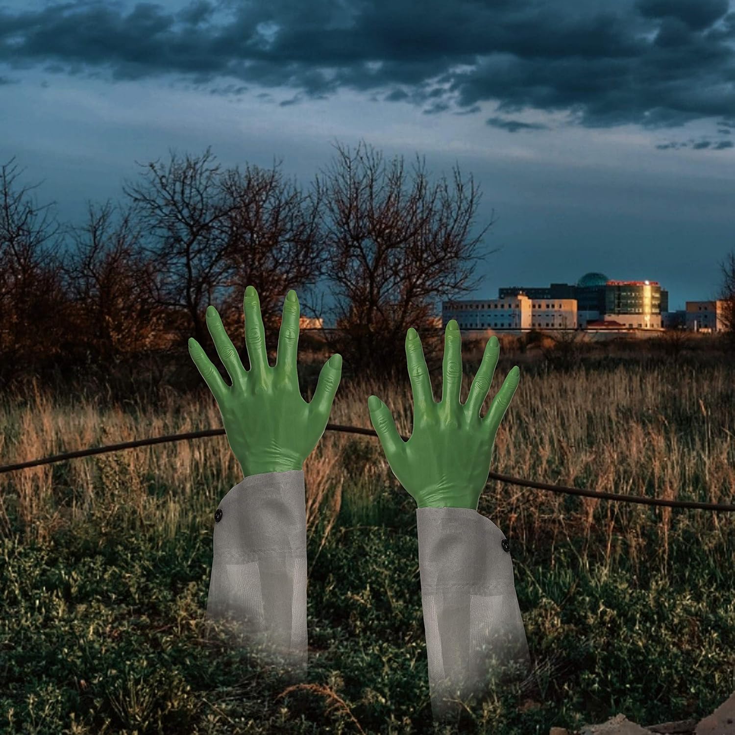 JOYIN Realistic Zombie Arm Stakes (Green), Halloween Yard Groundbreaker Stakes for Halloween Outdoor Decorations (2 Pair): Garden & Outdoor
