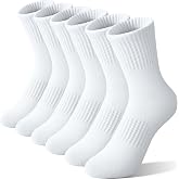 SAVALOS Unisex School Kids Boys Girls Athletic Socks Soft Cotton Student Uniform White Black Gray Crew Socks 6 Pairs