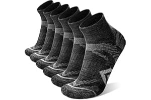 ANTSANG 6 Pairs Merino Wool Quarter Ankle Hiking Running Socks Compression Thermal Thick Cushion Socks for Women Men