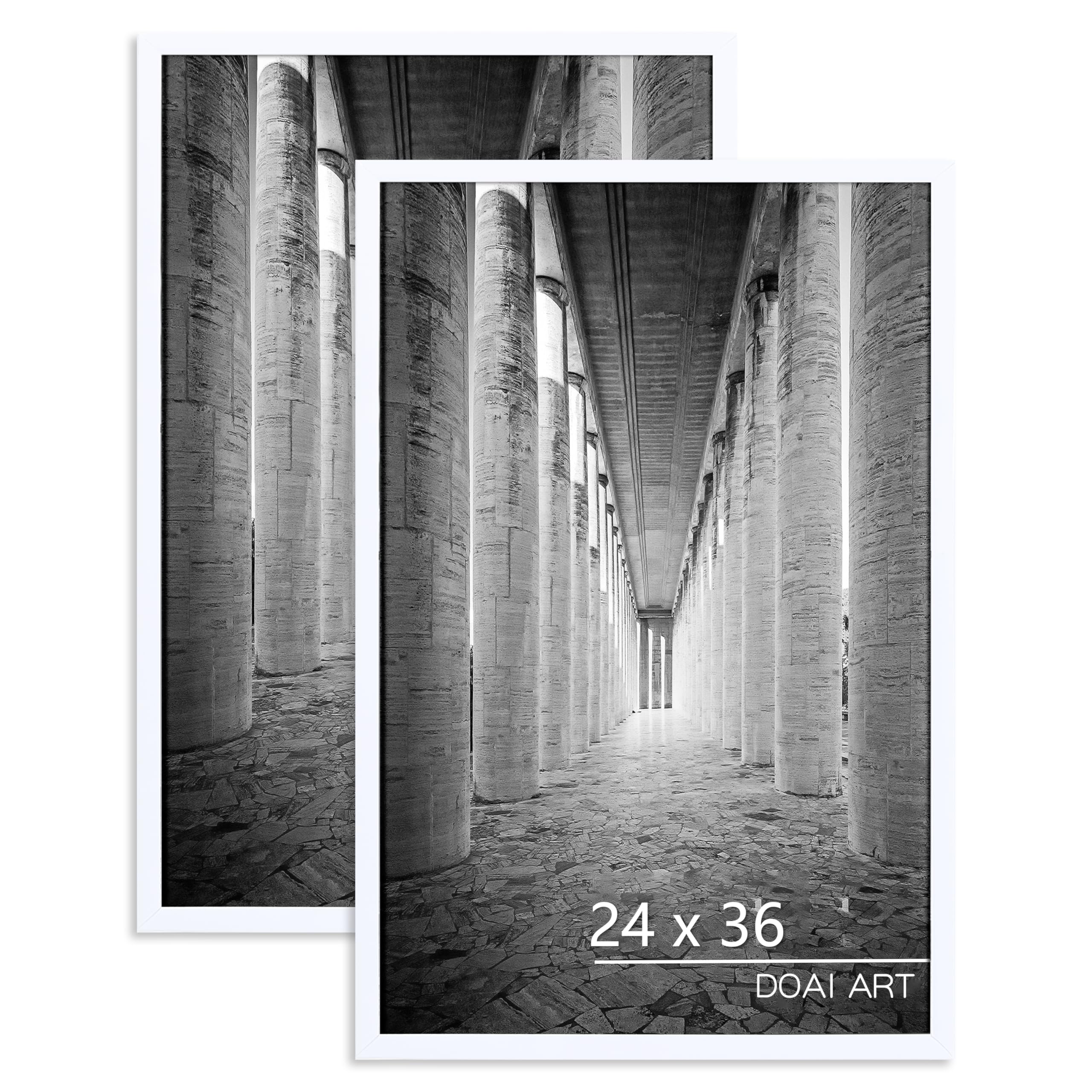 Photo 1 of DOAI ART 24x36 Poster Frame White 2 Pack, Poster Frames 24 x 36 inches or 24x36 Picture Frames with HD Plexiglass for Horizontal or Vertical Wall Mounting, Durable Scratch-proof Safe and Artistic