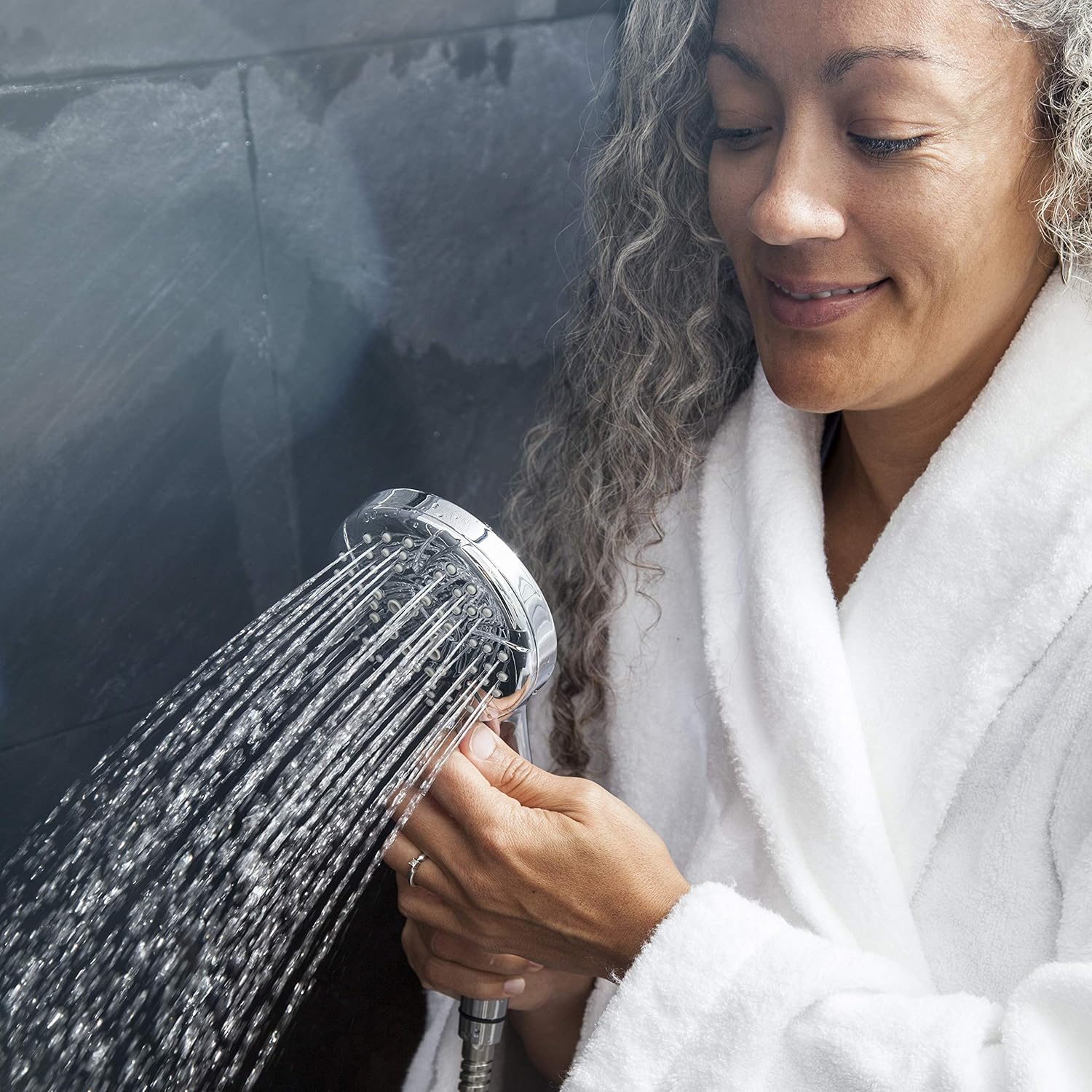 AquaBliss TheraSpa Hand Shower – 6 Mode Massage Shower Head with Hose High Pressure to Gentle Water Saving Mode - 6.5 FT No-Tangle Handheld Shower Head with Extra Long Hose & Adj. Mount | Chrome - - 