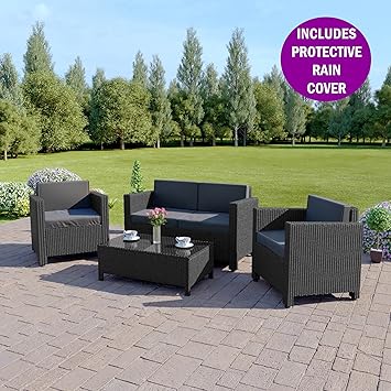 Abreo ROMA 4 Seater Outdoor Garden Rattan Furniture Patio Set