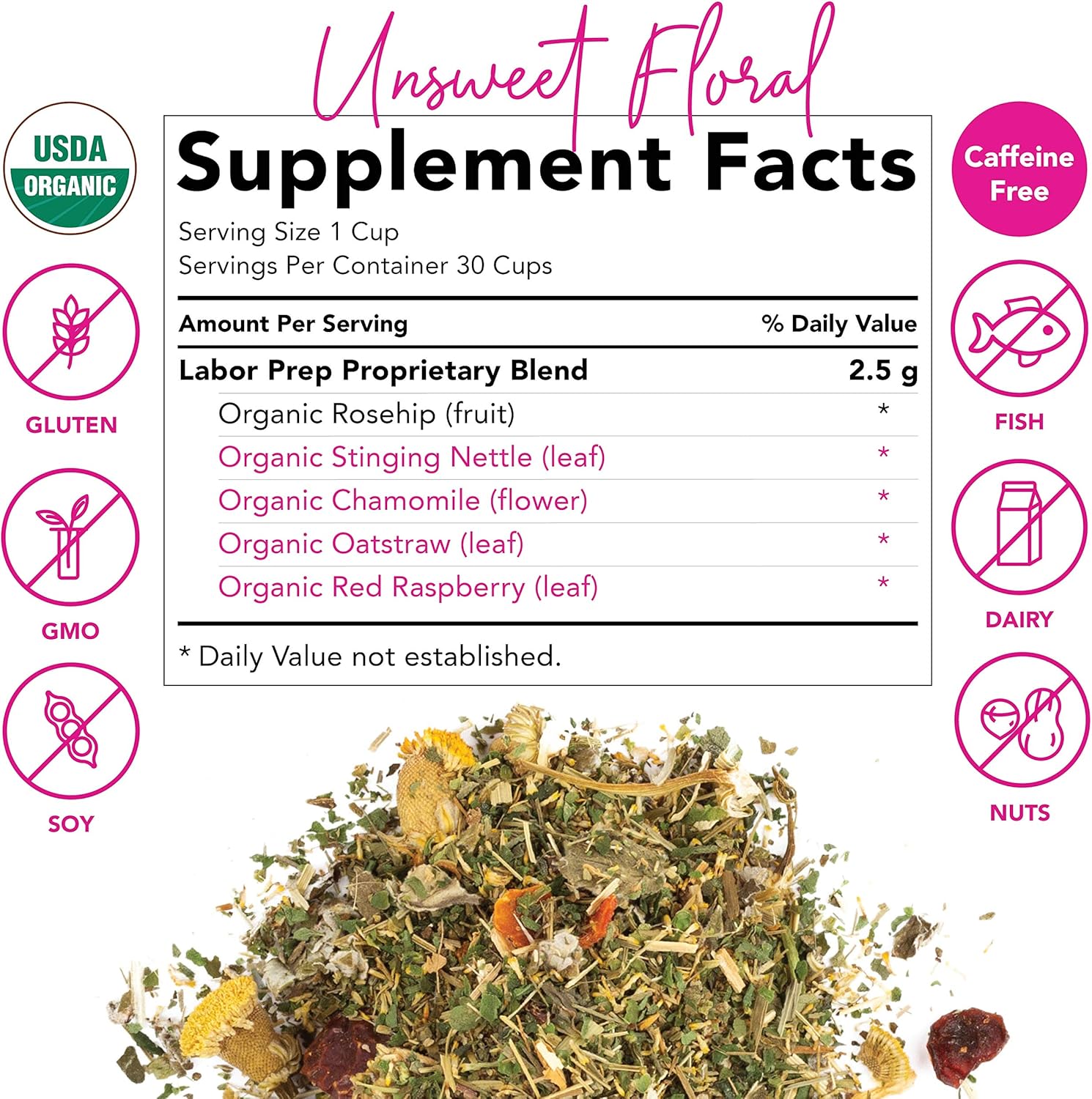 Amazon Com Pink Stork Labor Prep Tea Floral Red Raspberry Leaf Tea 100 Organic Labor And Delivery Postpartum Essentials Women Owned 30 Cups Grocery Gourmet Food