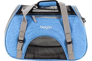 Coastal Pet Bergan Comfort Carrier - Safe and Comfortable for Dog & Cat Travel - Airline Friendly Soft and Breathable Carrier for Pet Owners - Heather Bermuda, 19" x 10" x 13"