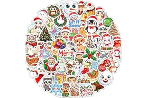 JCFIRE 100PCS Christmas Stickers, Non-Repeating Vinyl Waterproof Holiday Stickers, Christmas Party Favors, Stocking Stuffers for Kids Toddlers Teens Boys Girls, Activities, Gifts, Toys, Goodie Bag Stuffers