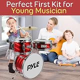 Pyle Kids Drum Kit 3 Piece Junior Drum Set with Seat Snare Tom Cymbal view 5
