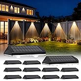 AUDLES Solar Fence Lights Outdoor, 3 Modes 3000K/4000K/6000K Fence Lights Solar Powered for Outside, IP65 Waterproof, 60 Lume