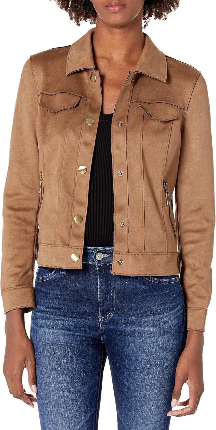 womens suede jean jacket