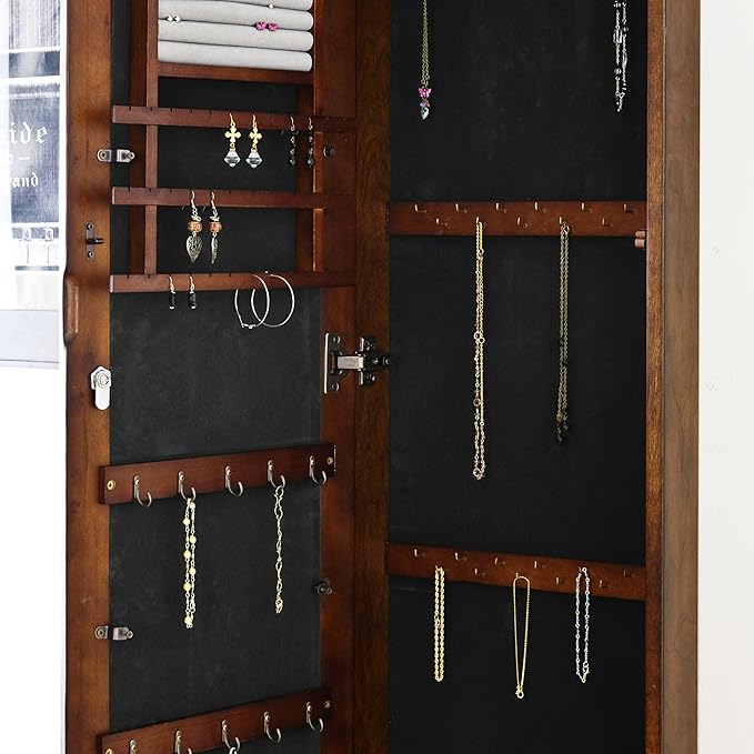 Amazon Wall Mount Jewelry Mirror Brown Walnut Kitchen & Dining