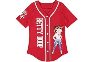 Betty Boop Ladies Baseball Jersey, Bonnie, Margie, and Mae Mesh Button Down Baseball Jersey Vintage Shirt