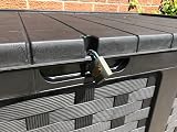 Starplast XXL 634L Garden Storage Box Black Piston Lid - Garden Store Direct view 4