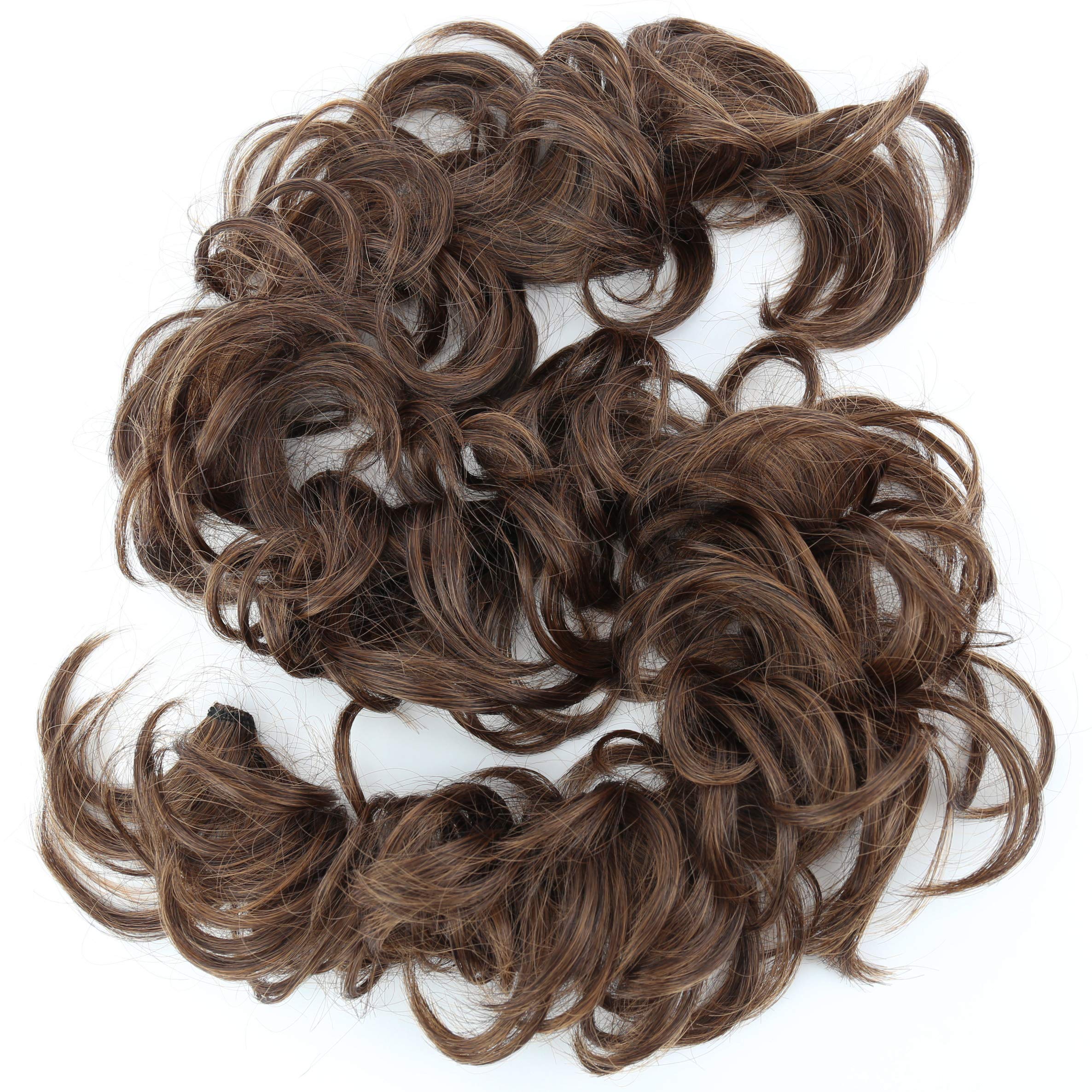 CAISHA XXL Hairpiece Scrunchy Updo Bridal Hairstyle Voluminous Curly Messy Bun Mixed Brown HW3