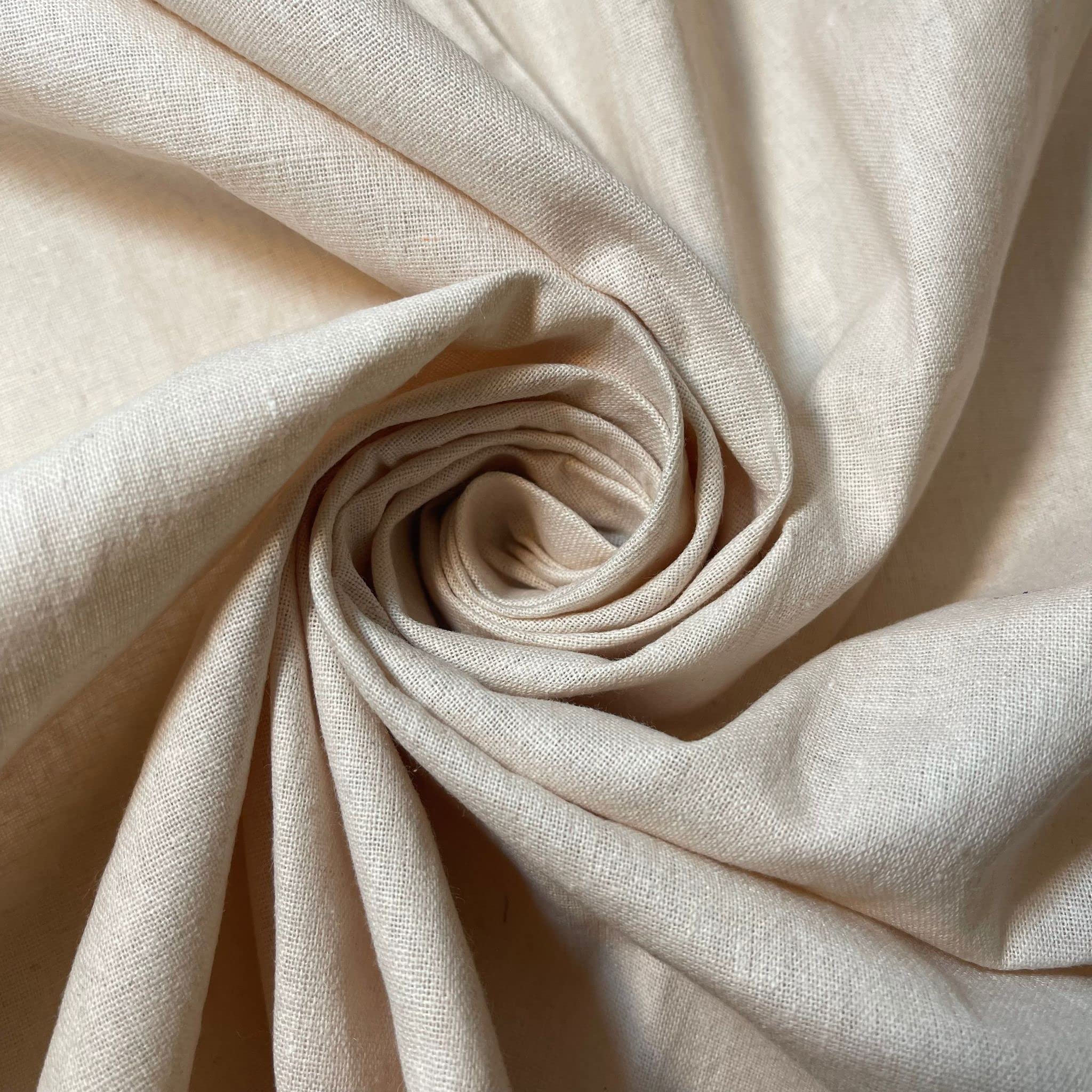 TS100% Cotton Calico Natural/White/Black Unbleached Plain Natural Raw Fabric 150cm Wide (Nude)