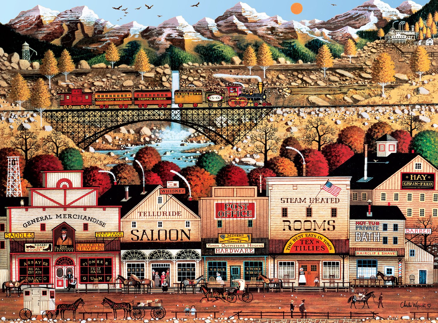 Buffalo Games Sleepy Town West by Charles Wysocki Jigsaw Puzzle (1000