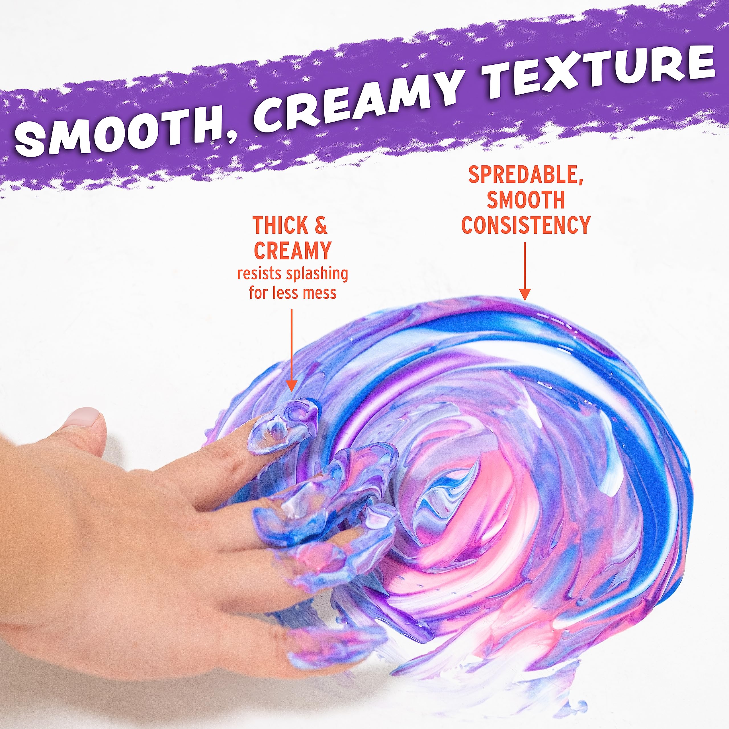 Washable Finger Paint for Kids, Variety 8 Pack | Nontoxic, Washable Toddler Paint Set for Kids | Easy-to-Squeeze Tubes for Less Mess | Vibrant Colors Perfect for Toddler Art Supplies