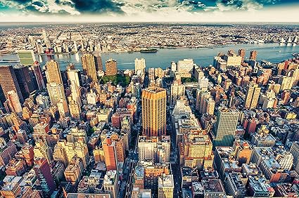 Amazoncom Great Art New York Skyline Photo Wallpaper Sunset Over