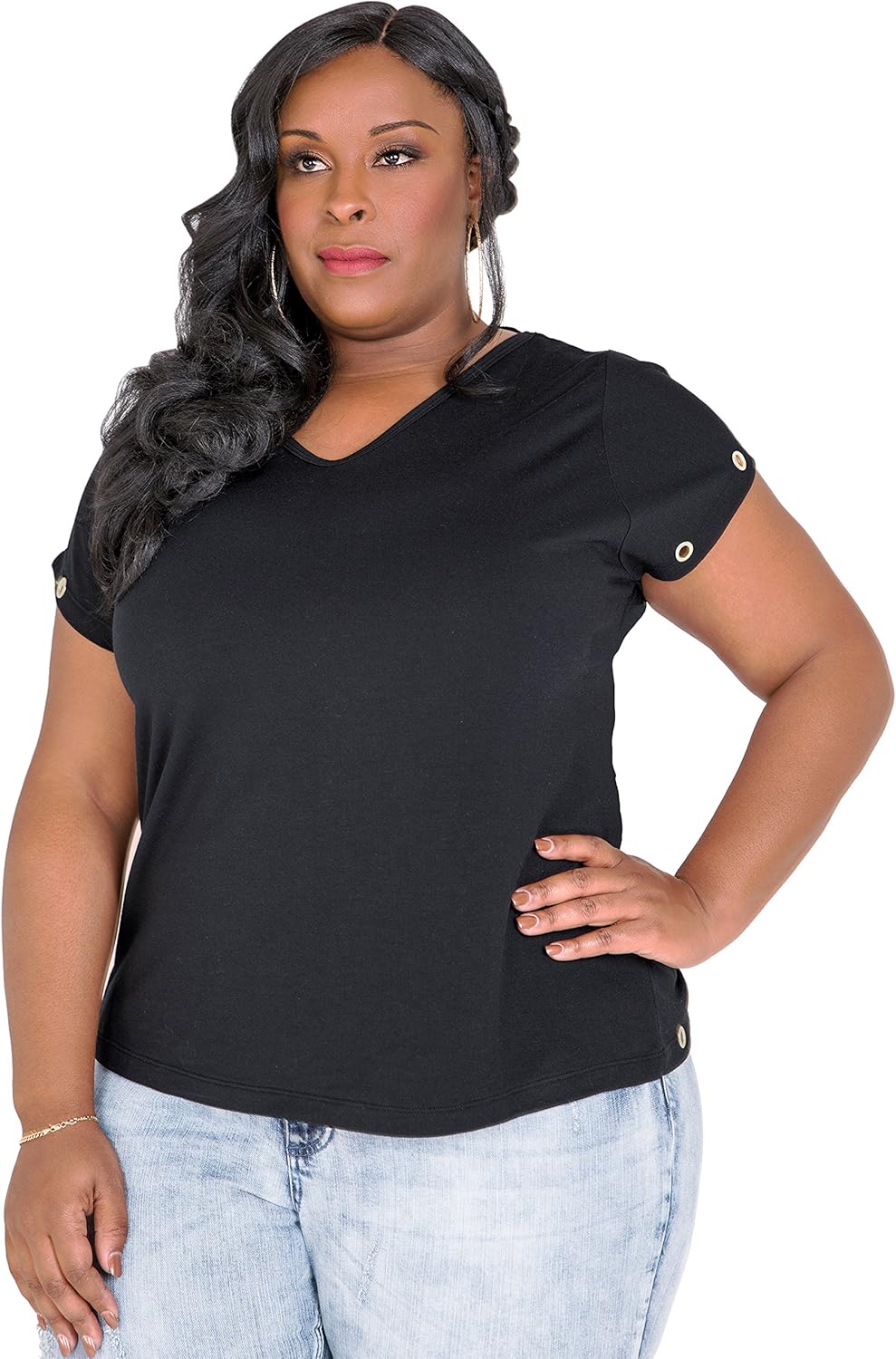 plus size cut out tops